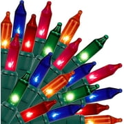 Battery Operated Christmas Lights, 17ft 50 LED Mini String Lights with Timer 8 Modes Waterproof Tree Lights for Outdoor Indoor Xmas Garden Party Decor, Multicolor