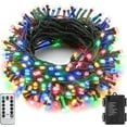 thumbnail image 1 of Battery Operated Christmas Lights,33ft 100 LED Multicolor String Lights with Black Wire,8 Modes Waterproof Remote & Timer Twinkle Christmas Tree Lights for Home, Garden, Party, Holiday Decoration, 1 of 6