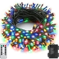 Battery Operated Christmas Lights,33ft 100 LED Multicolor String Lights with Black Wire,8 Modes Waterproof Remote & Timer Twinkle Christmas Tree Lights for Home, Garden, Party, Holiday Decoration