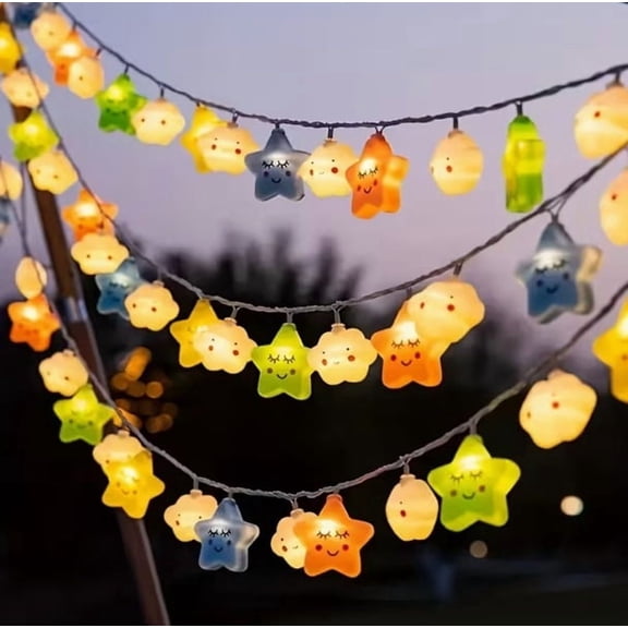 Battery Operated Cloud Starry Sky String Lights for Indoor & Outdoor Use