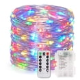 thumbnail image 1 of Battery Operated Copper Fairy Lights, 33ft 100 LED Waterproof Silver Wire String Light with Remote & Timer, 8 Modes Indoor Outdoor Christmas Tree Wedding Party Decorations, Multicolored, 1 of 9