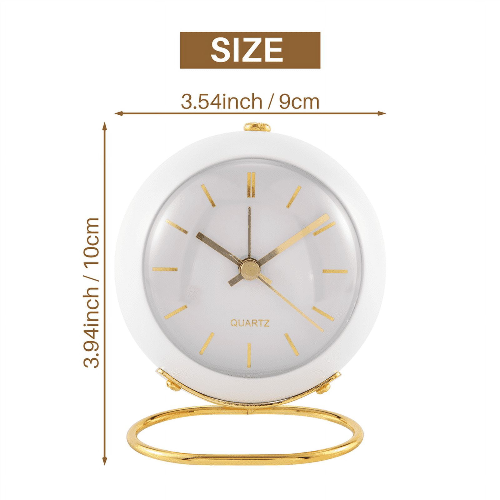 Battery Operated Desk Alarm Clocks with Light,Retro Silent Analogue