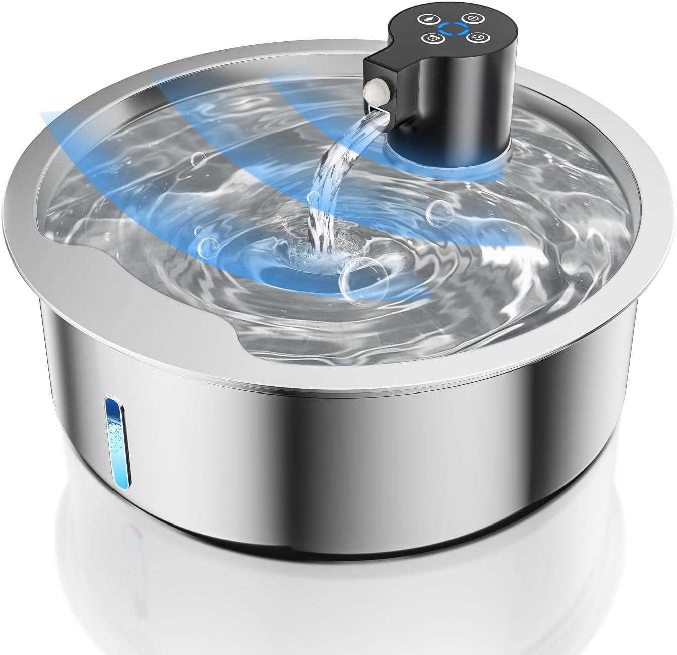 Battery Operated Dog Water Fountain, 2.1Gal/8L/272oz Wireless Stainless