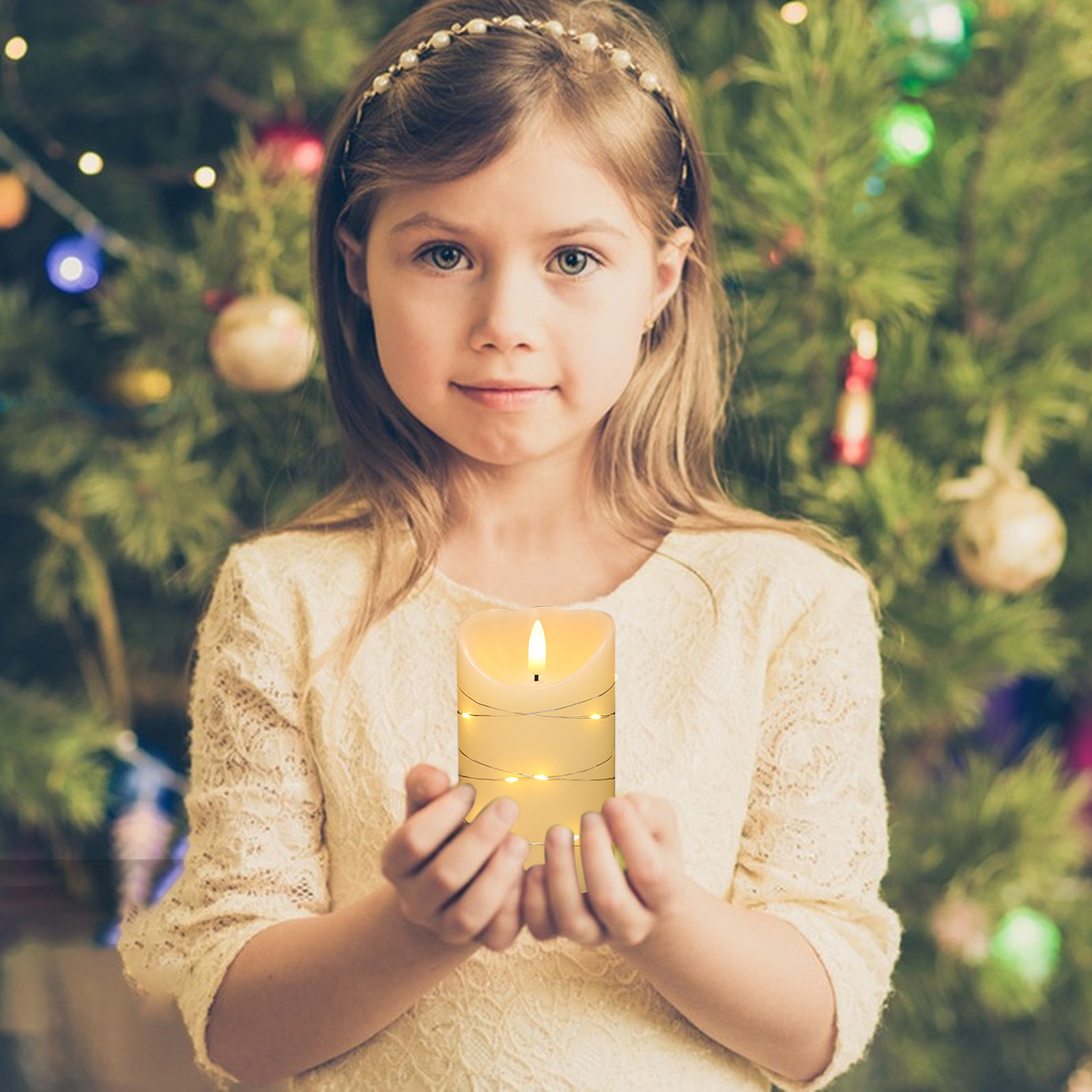 Battery Operated Flameless Candles with Timer Real Wax Realistic