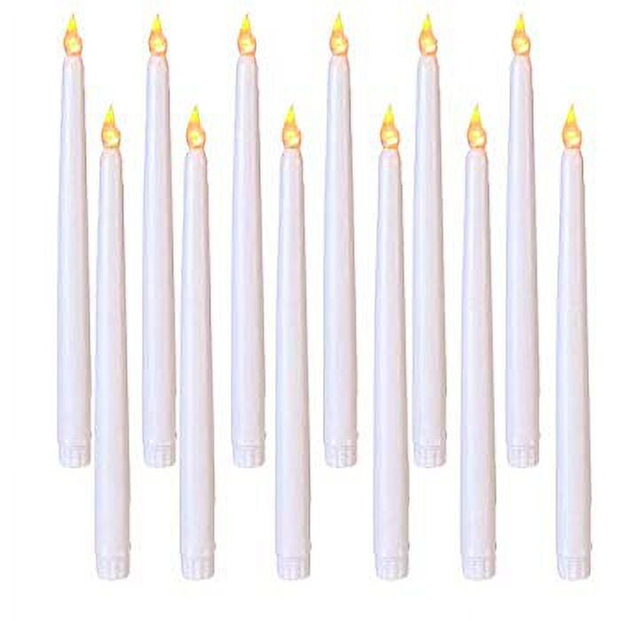 Battery Operated Flameless LED Taper Candles, 12Pack Flickering Amber
