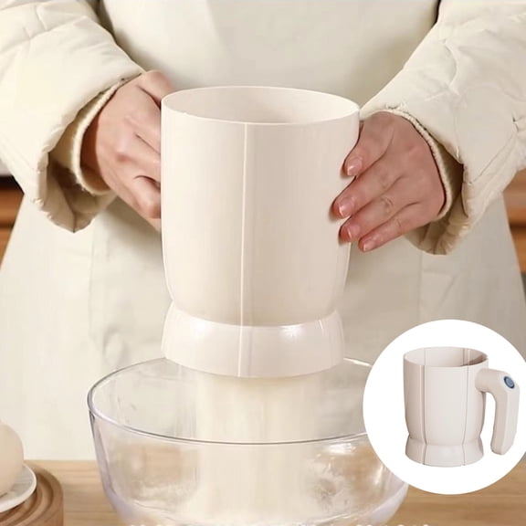 Battery Operated Flour Sifter, Handheld Electric Sieve with Stainless Steel Fine Mesh, Detachable Baking Sifter for Outdoor Home Kitchen Use