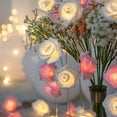 thumbnail image 1 of Battery Operated Flower String Lights - 59 Inch LED Rose Lights for Bedroom, Wedding & Party Decor - Romantic Fireplace, Table & Indoor/Outdoor Decoration, 1 of 8