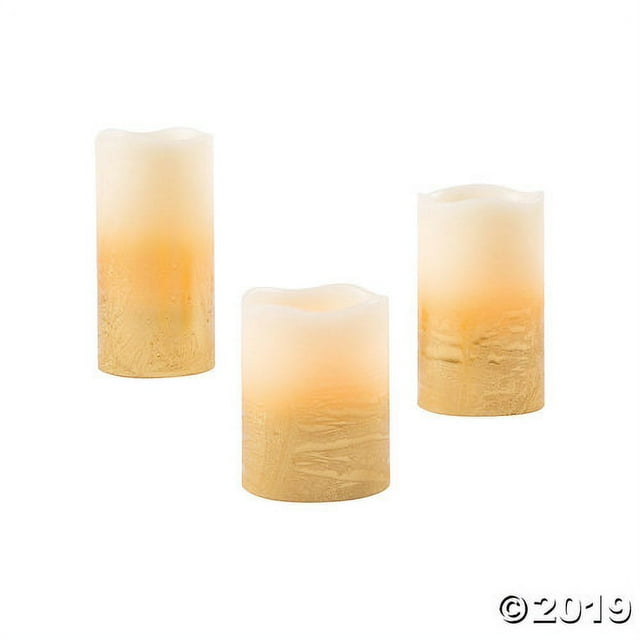 BatteryOperated Gold Ombre Flameless Candles
