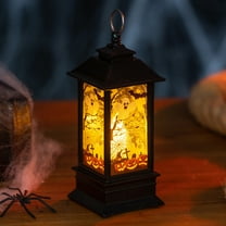 Battery Operated Halloween Globe Lantern with Spooky Pumpkin Scene Lighted Lantern for Indoor Outdoor Halloween Decorations Party Gifts and Festival Home Decor with Magical Effect