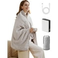 Battery Operated Heated Blanket with Battery Pack,Wearable Portable Cordless USB Heated Blanket