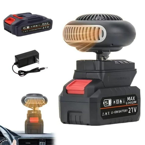 Battery Operated Heaters For Indoors Car, Battery-Powered Heater, 1500mah Rechargeable Space Heater For Camping Tent Tricycles Office, Car Window Defogger Long Lasting Quiet (10-cell)