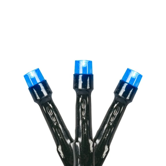 Battery Operated LED Christmas Lights - Blue - 9.5' Green Wire - 20ct