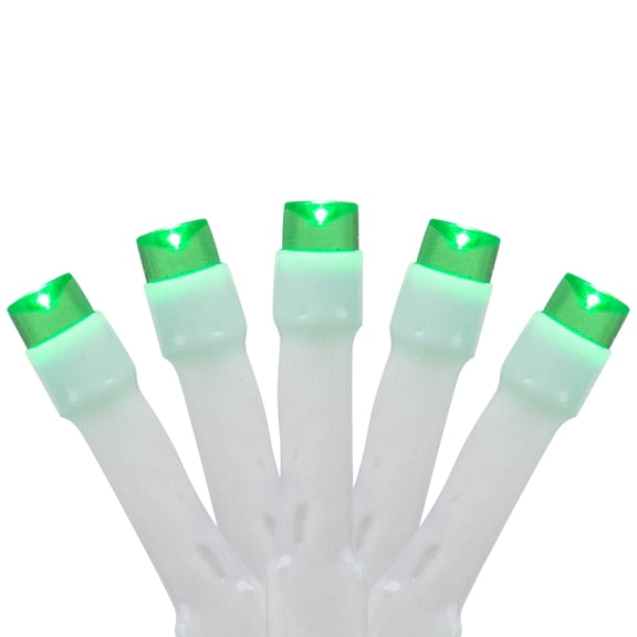 Northlight LED Wide Angle Christmas Lights - Green - 10' White Wire - 20ct