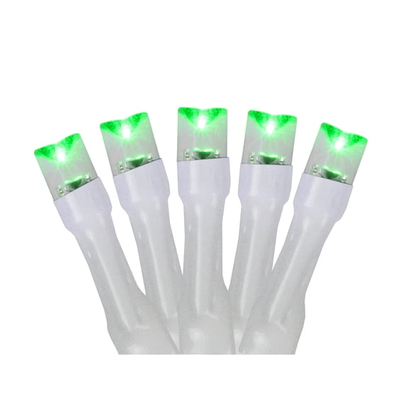 Northlight LED Wide Angle Christmas Lights - Green - 9.5' White Wire - 20ct