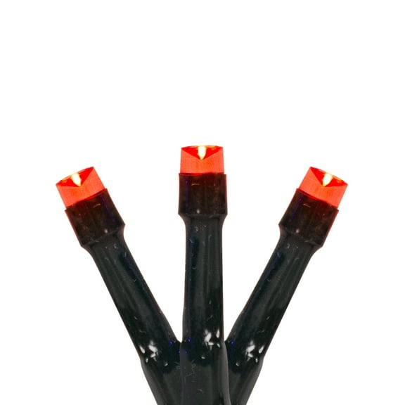 Battery Operated LED Christmas Lights - Red - 9.5' Green Wire - 20ct