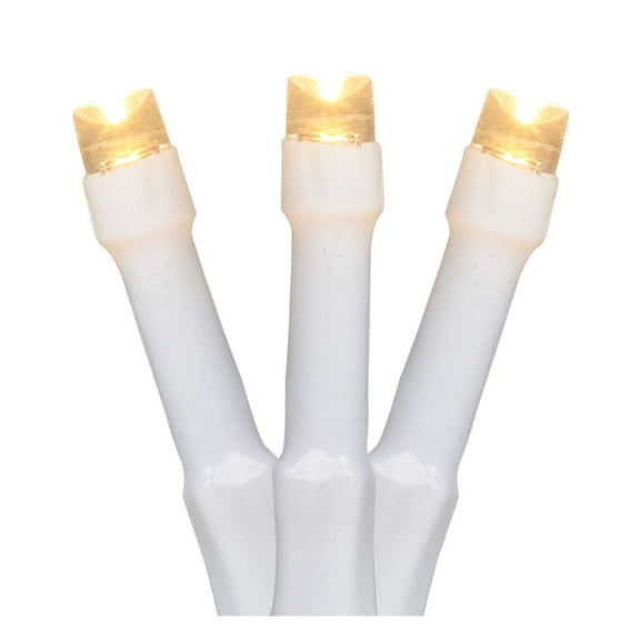 Battery Operated LED Christmas Lights - Warm White - 9.5' White Wire - 20ct