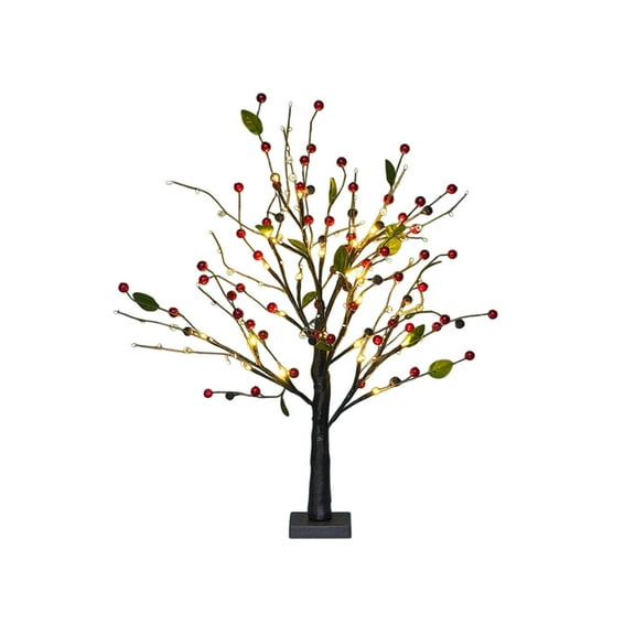 Battery Operated LED Christmas Tree Light for Indoor Holiday Party Home Decoration, Warm White Glowing Tree for Tabletop Centerpiece and Housewarming Gift