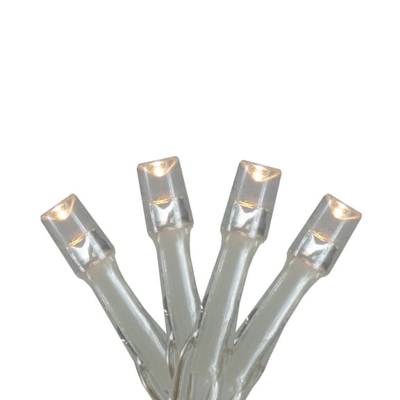 Battery Operated LED Christmas - Warm White - 5' Silver Wire - 15ct