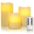 Battery Operated LED Flameless Candles with Remote and Timer, Real Wax