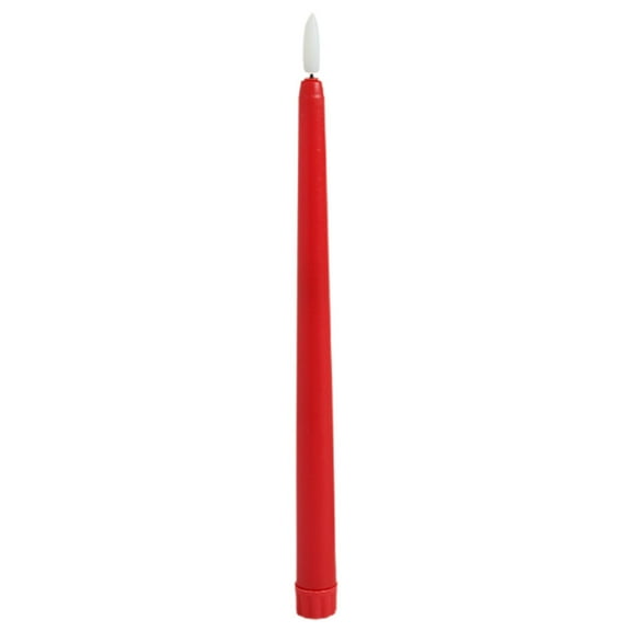 Battery Operated LED Flickering Flameless Wax Look Christmas Taper Candles, Red, 11", 1 Count, by CMYYNNA