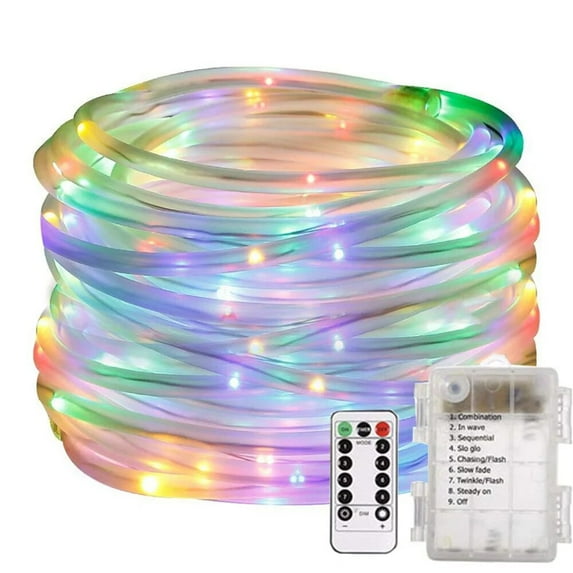 Battery Operated LED Rope Lights, Multi-Colored String Lights Remote Control Fairy Lights Outdoor, 72ft 200LED Indoor Outdoor Waterproof Fairy Lights for Camping Party Christmas Decoration