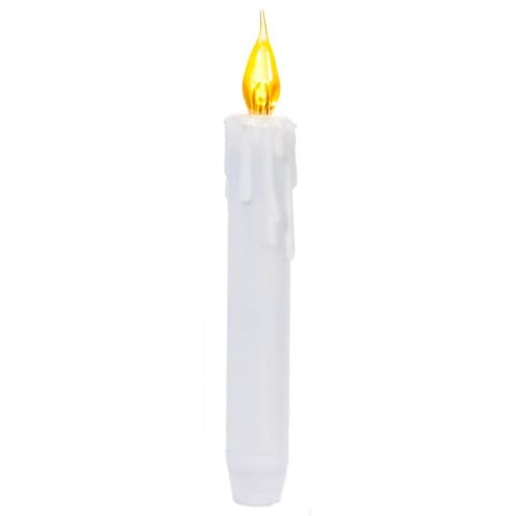 Battery Operated LED Taper Candle - White - 1200 Hour Life - 7 inches