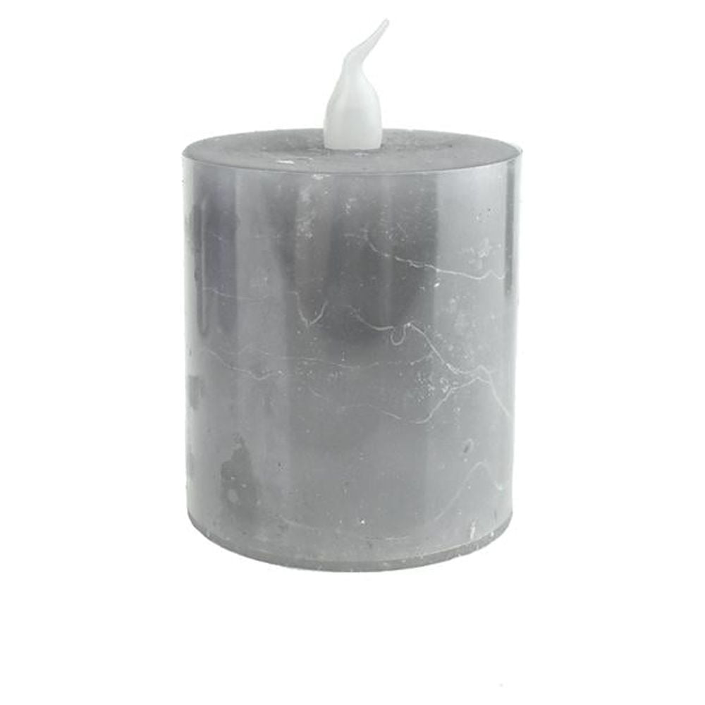 Battery Operated LED Votive Candle with BuiltIn Timer, Grey, 21/4