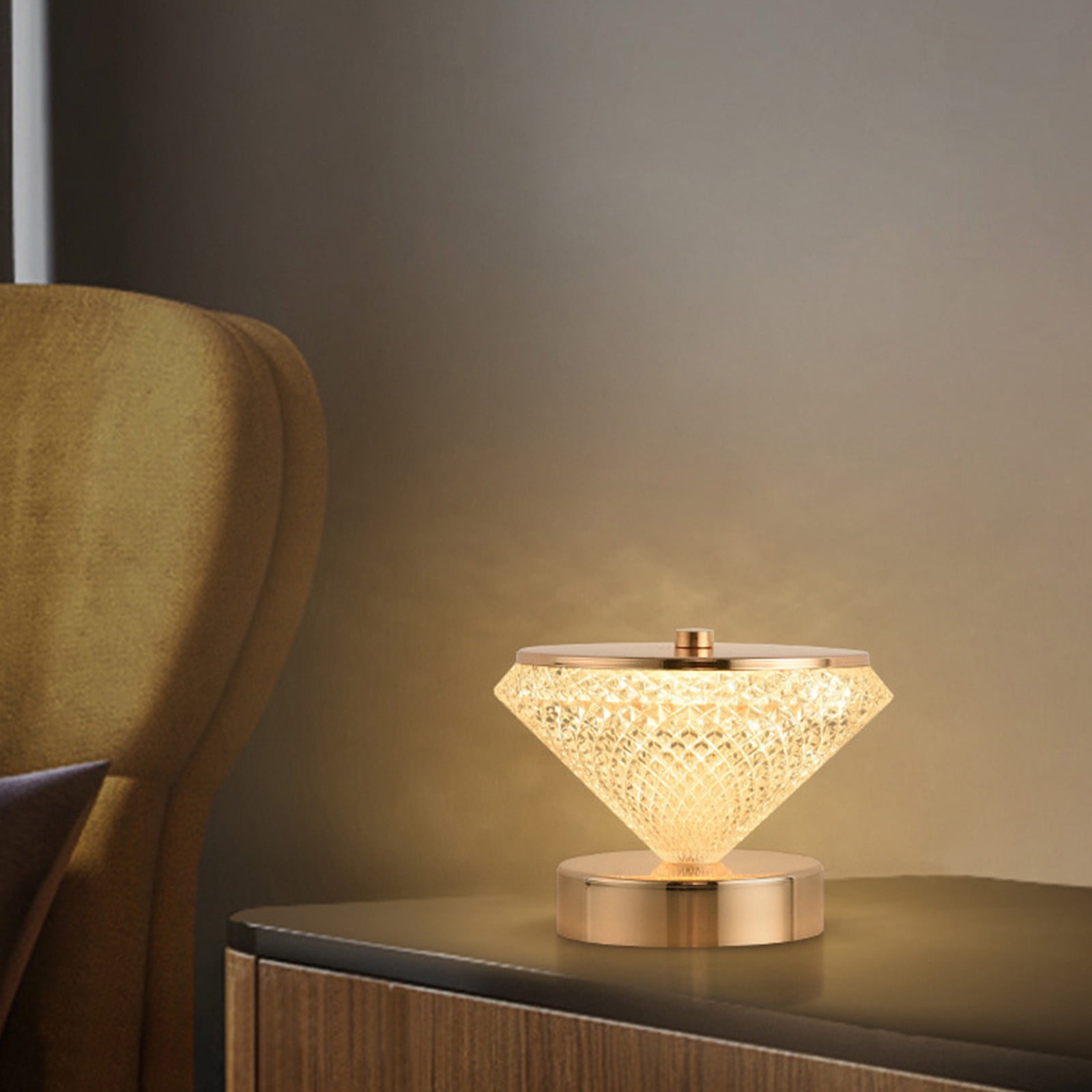 2025 Battery Operated Lamp, Cordless Lamp Crystal, Night Light for