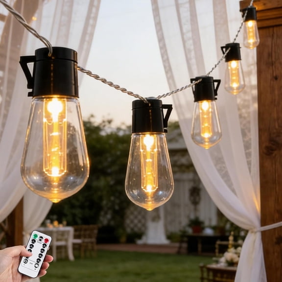Battery Operated Lights Indoor 6.7Ft 10 LED Edison Bulbs String Light with 8 Modes & Timer, Vintage String Light for Indoor Outdoor Bedroom Garden Patio Camping Christmas Decor