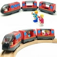 thumbnail image 1 of Battery Operated Locomotive Train for Wooden Train Tracks Magnetic Connection, Powerful Engine Bullet Train Set Compatible with Thomas, Brio, Chuggington - Train Toys for Toddlers, 1 of 8