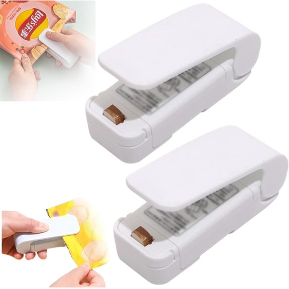 Battery Operated Mini Bag Sealer with Cutter, Portable Handheld Heat Sealing Machine for Plastic Bags, Resealer for Food Storage, Snacks & Pantry Organization