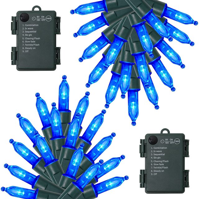 Battery Operated Mini String Lights, 2Pack 50LEDs Christmas Lights