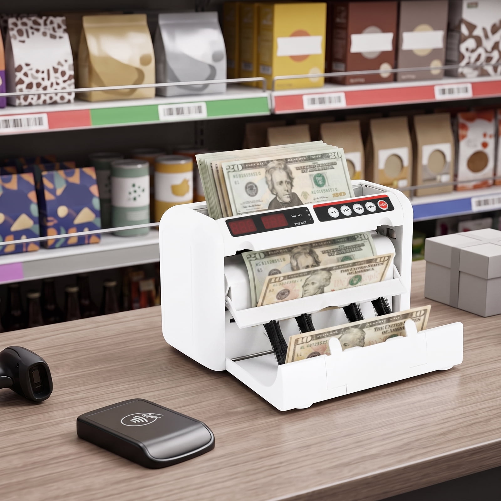 Money Saving Machine Battery Operated Money Counter Machine, Portable Rechargeable Money ...