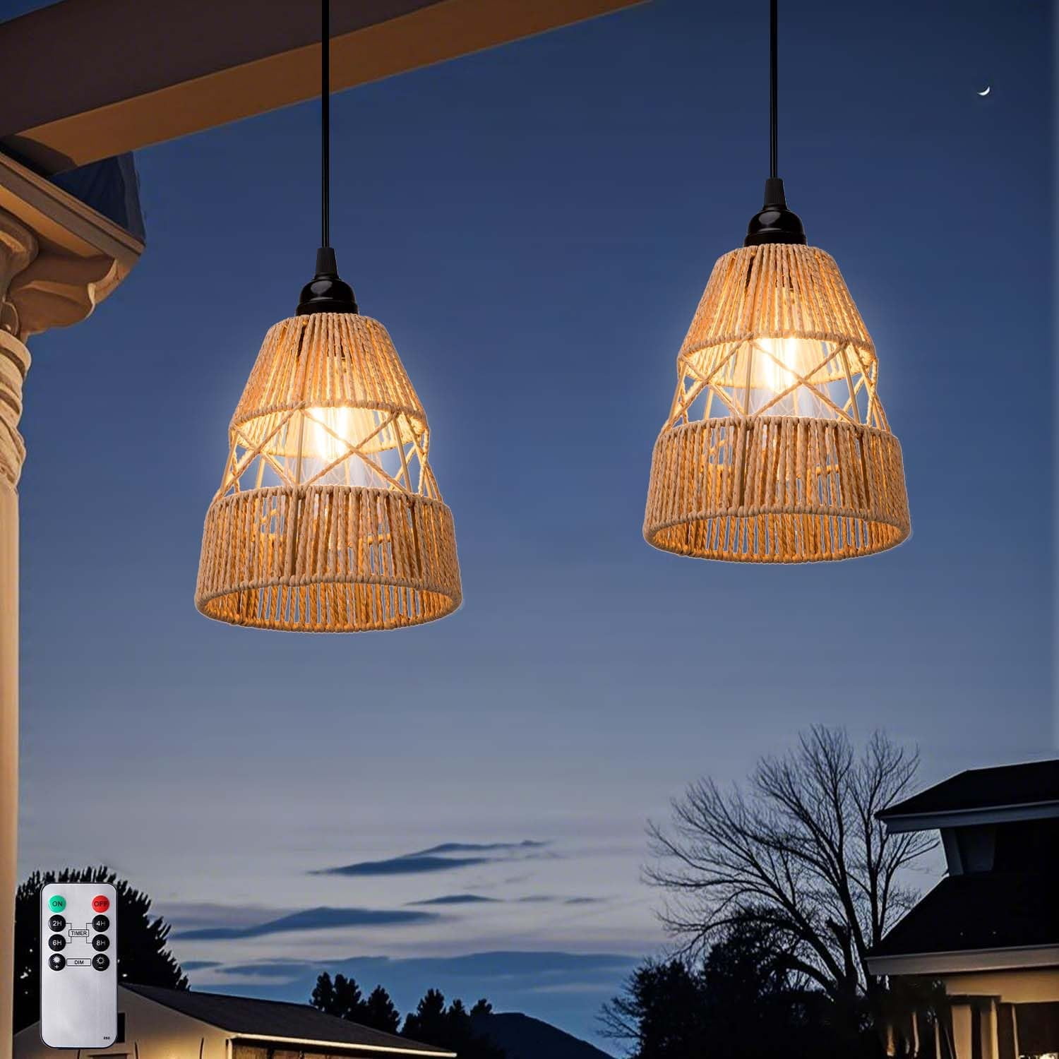 Outdoor Chandelier Battery Operated Pendant Lights - Wireless Bohemian  Chandelier For Outdoor \u0026 Indoor Gazebo Lights Outdoor, image size:1500x1500