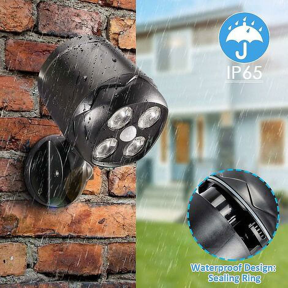 Battery Operated Outdoor Wall Light with Motion Sensor, Black