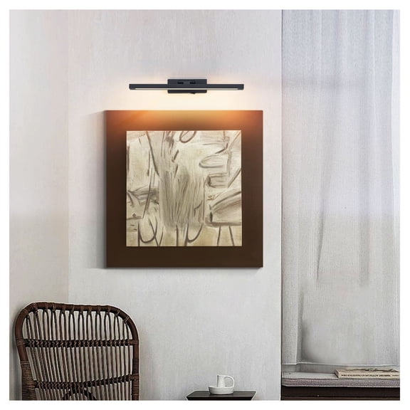 Battery Operated Picture Light LED, 16in Dimmable Wall Sconce for Paintings, Rechargeable Art Light with Remote & Timer, Adjustable Swing Arm for Gallery Display
