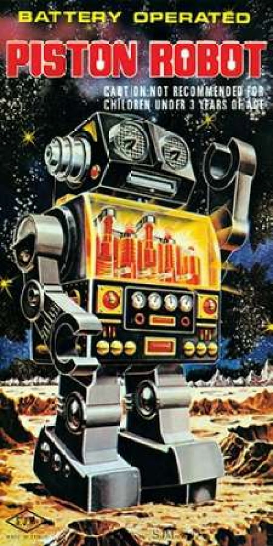 Battery Operated Piston Robot Canvas Art - Retrobot (10 x 20)