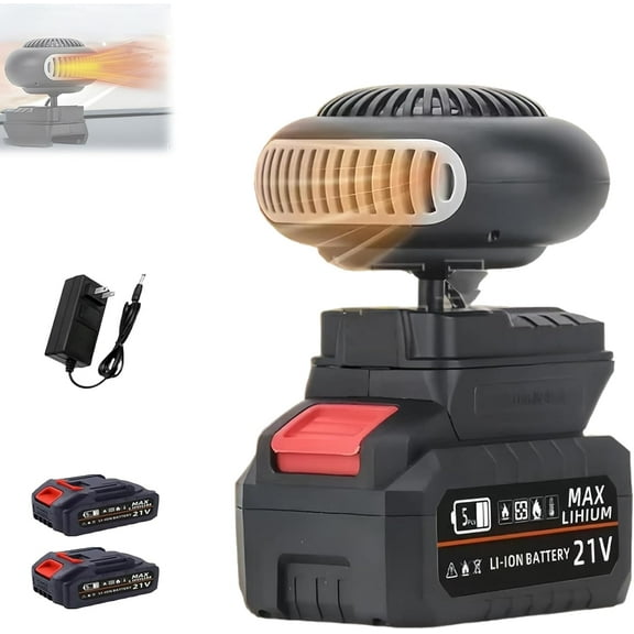 Battery Operated Portable Heater with Fast Heating & Anti-Tilt Safety - 1500mAh USB Rechargeable, Free battery, for Car, Camping & Indoor Use