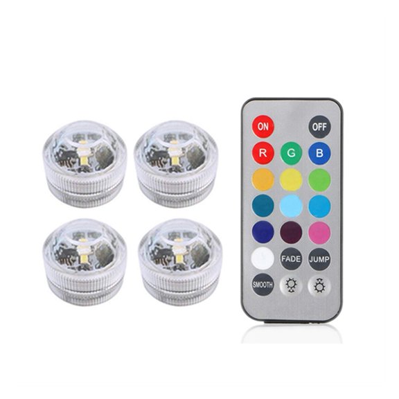 Battery Operated RGB Submersible LED Underwater Light Night Lamp For Fish Tank Pond Swimming Pool Wedding Party Vase Bowl ,Low Energy