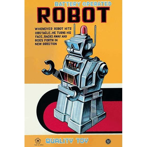 Battery Operated Robot- Fine Art Canvas Print (20" x 30")