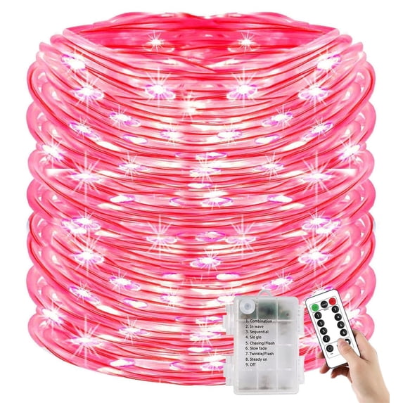 Battery Operated Rope Lights with Remote, 200 LEDs 72ft Waterproof ...
