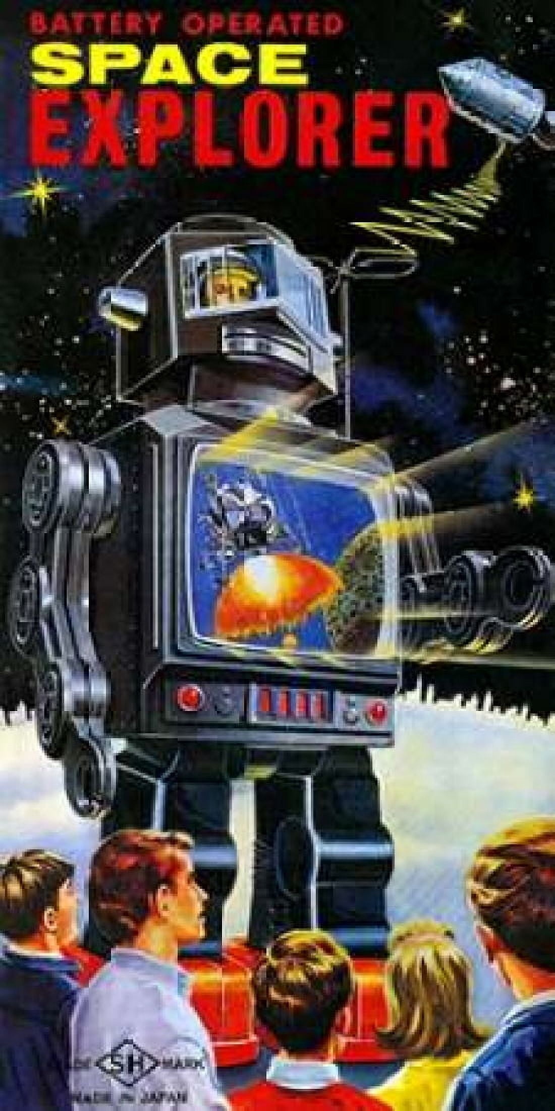 Battery Operated Space Explorer Canvas Art - Retrobot (10 x 20)