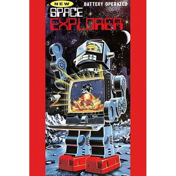 Battery Operated Space Explorer-Fine Art Canvas Print (20" x 30")