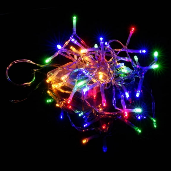 Battery Operated String Lights, 13ft 40LED Multicolor String Lights, Clear Wire Twinkle Fairy String Lights for Wedding Party Festival Indoor/Outdoor Decoration
