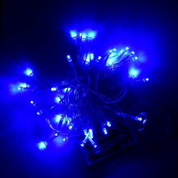 Battery Operated String Lights, 16.4 ft 50LED Blue String Lights, Clear Wire Twinkle Fairy String Lights for Mini Xmas Tree and Wedding Party Indoor/Outdoor Decoration