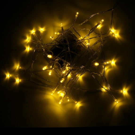 Battery Operated String Lights, 16.4 ft 50LED Warm White String Lights, Clear Wire Twinkle Fairy String Lights for Wedding Party Festival Indoor/Outdoor Decoration
