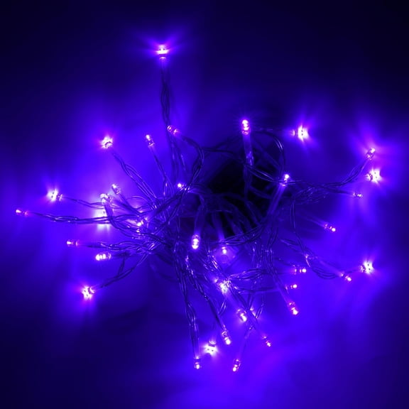 Battery Operated String Lights, 33ft 100LED Purple String Lights, Clear Wire Twinkle Fairy String Lights for Wedding Party Christmas Halloween Indoor/Outdoor Decoration