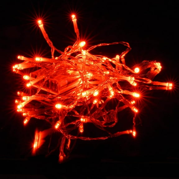 Battery Operated String Lights, 33ft 100LED Red String Lights, Clear Wire Twinkle Fairy String Lights for Wedding Party Christmas Halloween Indoor/Outdoor Decoration