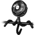 thumbnail image 1 of Battery Operated Stroller Fan Flexible Tripod Clip On Fan with 3 Speeds and Rotatable Handheld Personal Fans for Car Seat Crib Bike Treadmill (Black), 1 of 6