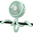 thumbnail image 1 of Battery Operated Stroller Fan Flexible Tripod Clip On Fan with 3 Speeds and Rotatable Handheld Personal Fans for Car Seat Crib Bike Treadmill (Green), 1 of 13